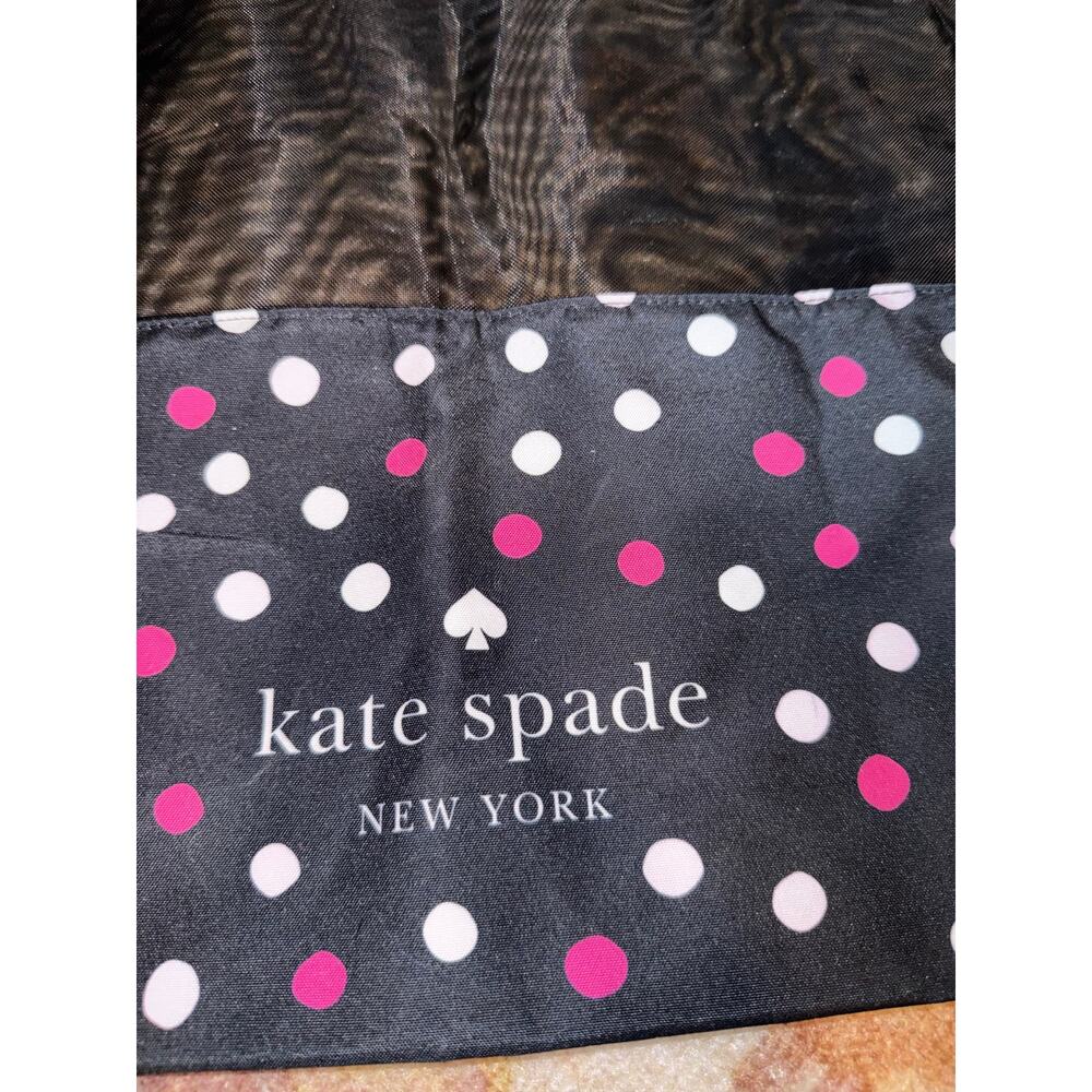 Kate Spade New York XL Black Pink & White Polka Dot Mesh Tote Bag - Picture 3 of 4